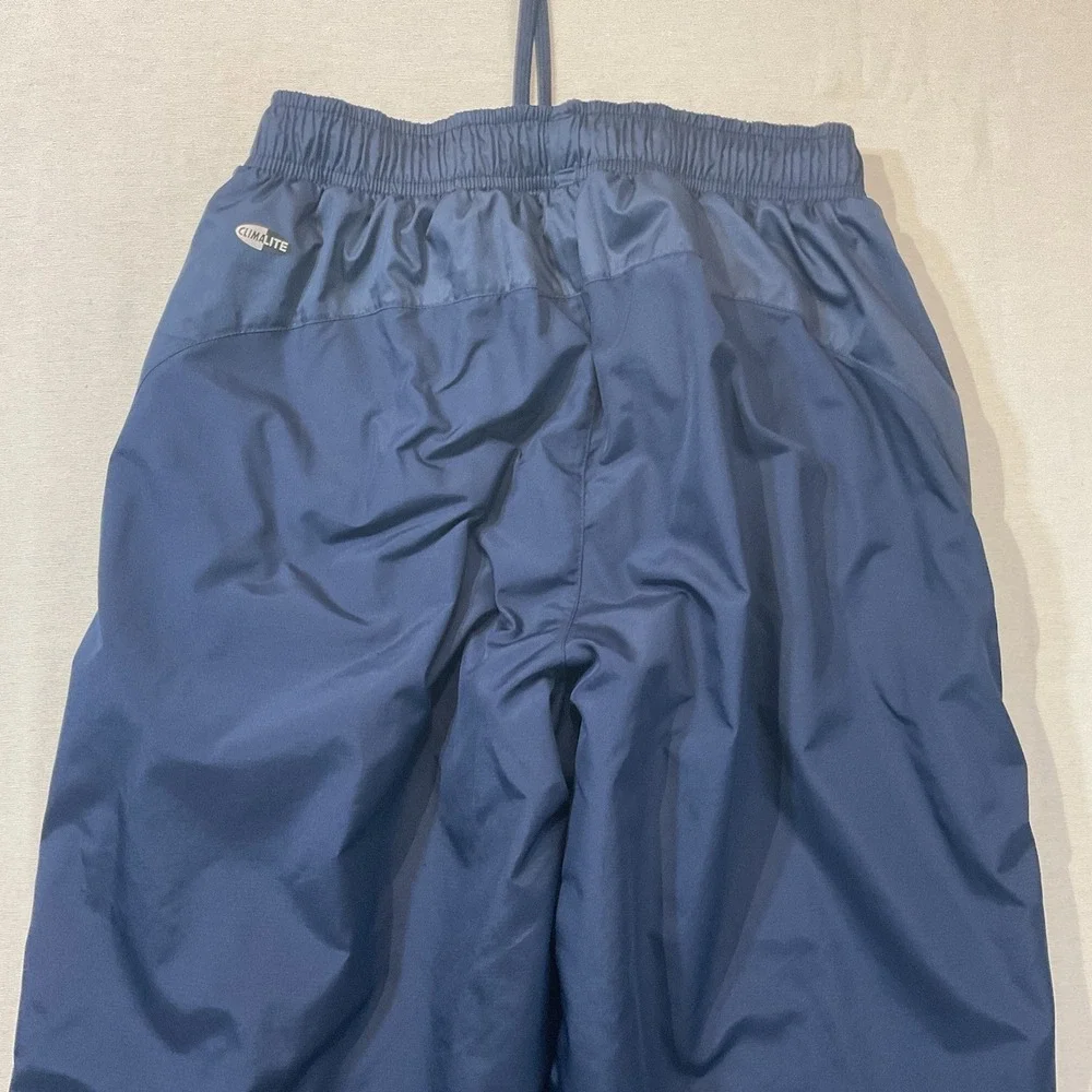 Adidas Navy Vintage Track Pants Y2K Era w/White and Gray Stripe Size L